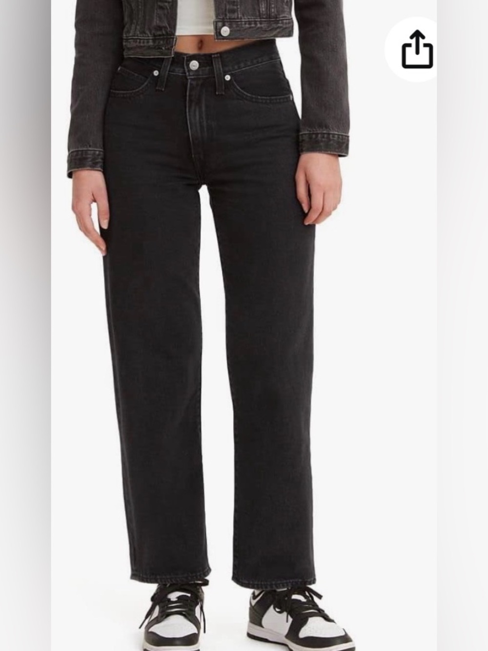 Levi's Women's Black Straight Leg Jeans - Classic Five-Pocket 94 baggy